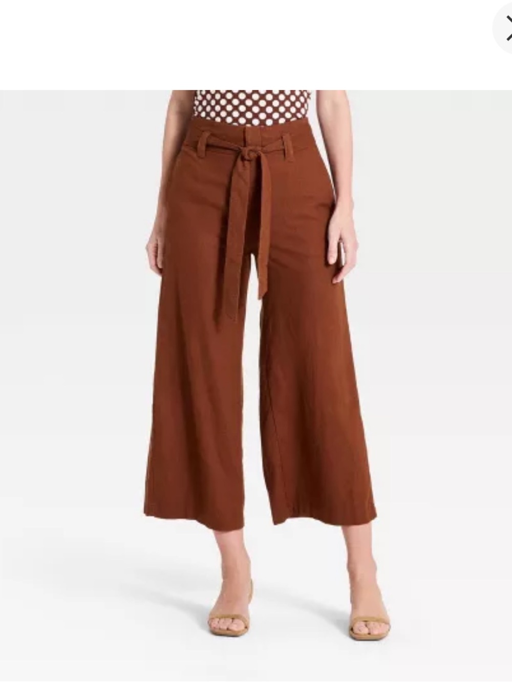 a new day Wide-Leg Cropped Pants in Rust Brown
